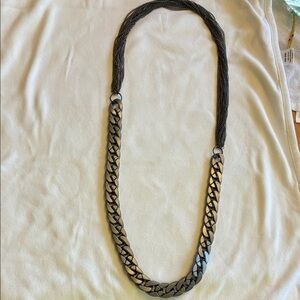 Chunky Light Weight Chain Necklace in dark gray